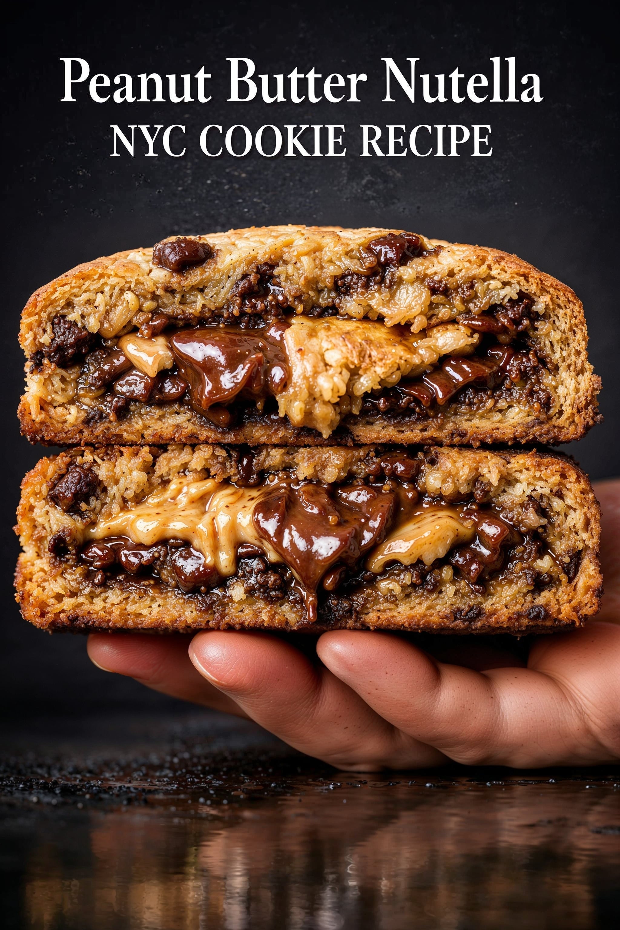Peanut Butter Nutella NYC-style cookie digital recipe cover