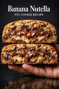 Banana Nutella NYC-style cookie digital recipe cover