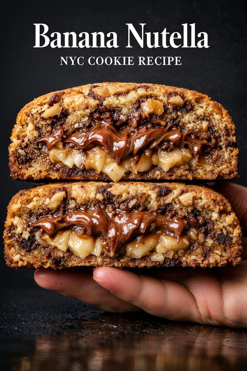 Banana Nutella NYC-style cookie digital recipe cover